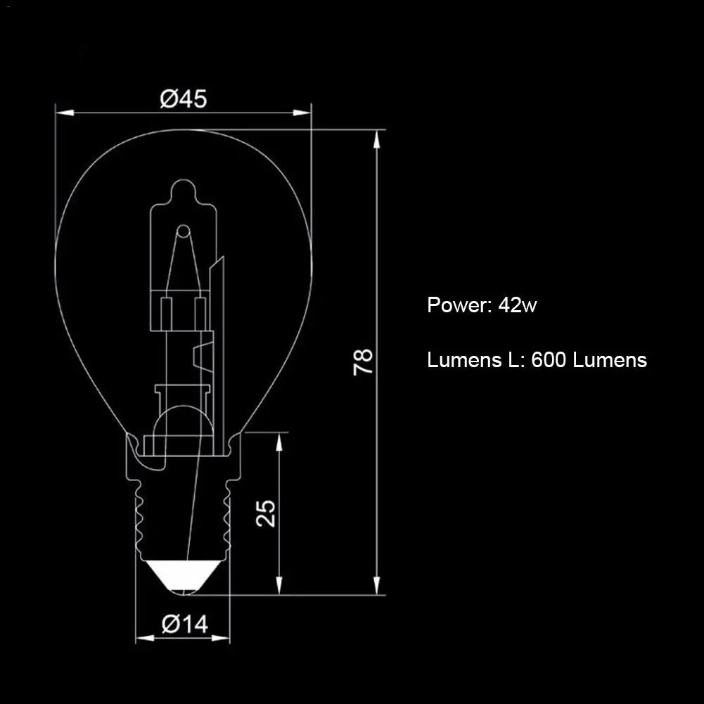 Набор галогенных ламп стандартного размера P45 42 Вт цоколь E14 220 В