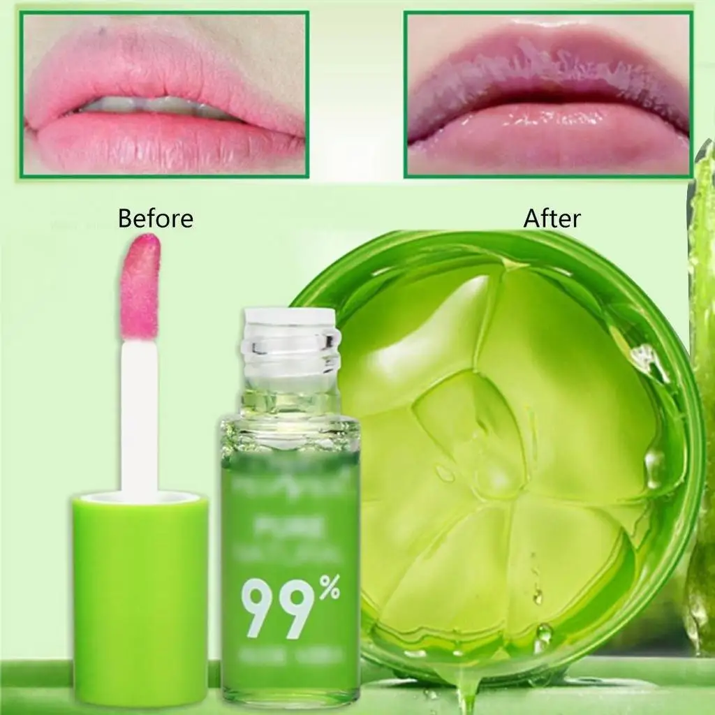 

Nutritious Protect Lips Transparent Natural Lip Gloss Moisturizer Glossy Makeup Make Up Liquid Lipgloss Women Aloe Vera Plant