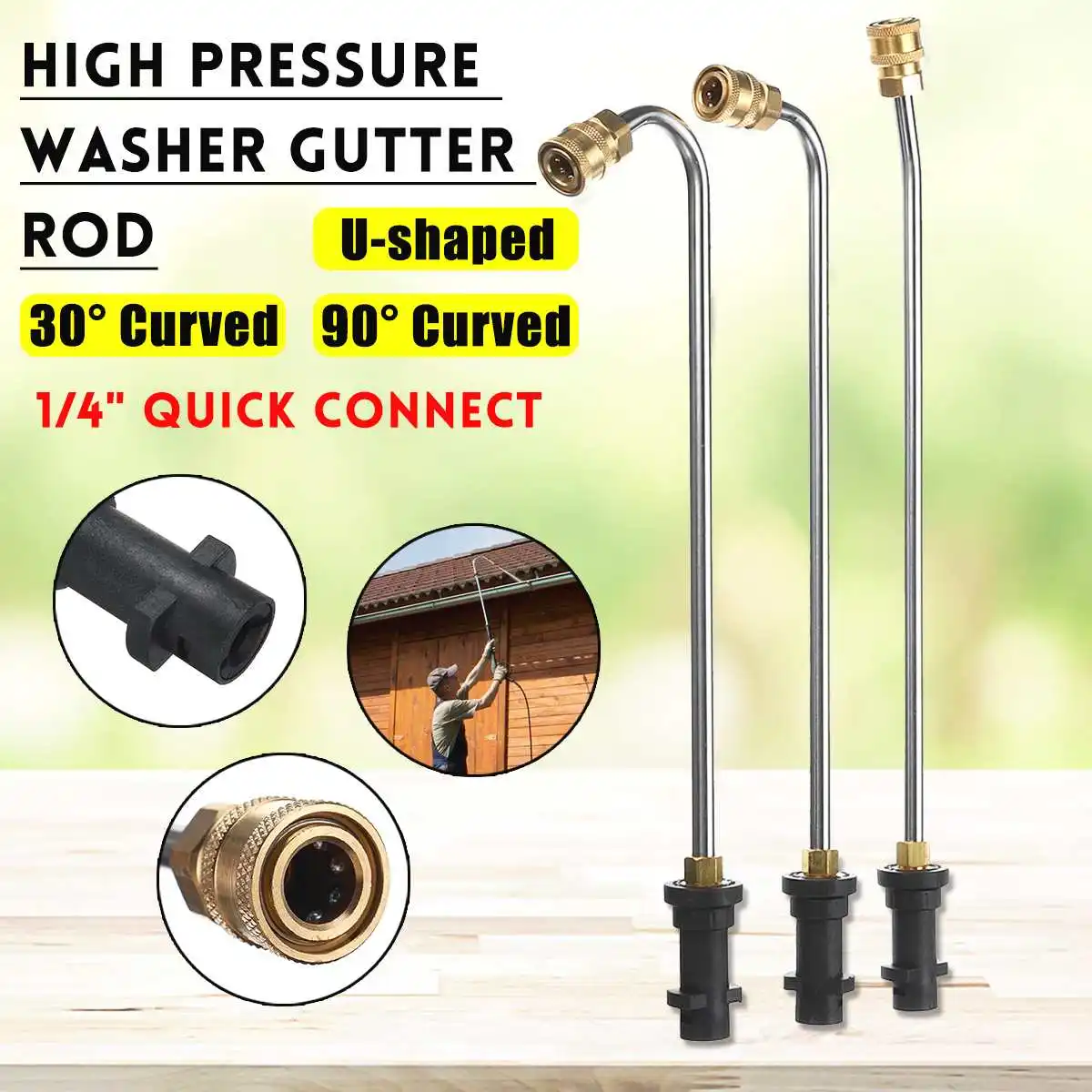 Haste de Curva Cleaner para k K1-k7 para Lance Nova Polegada Conexão Rápida Alta Pressão Arruela Calha Varinha Aço Inoxidável 1 - 4 4 High Quality Automóveis e motos