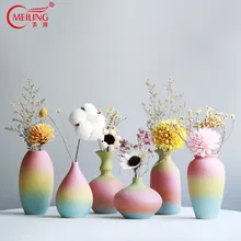 Креативные красочные радужные декоративные вазы для цветов небольшой керамический наполнителя стола для свадьбы центральный офисный стол комнаты ресторана