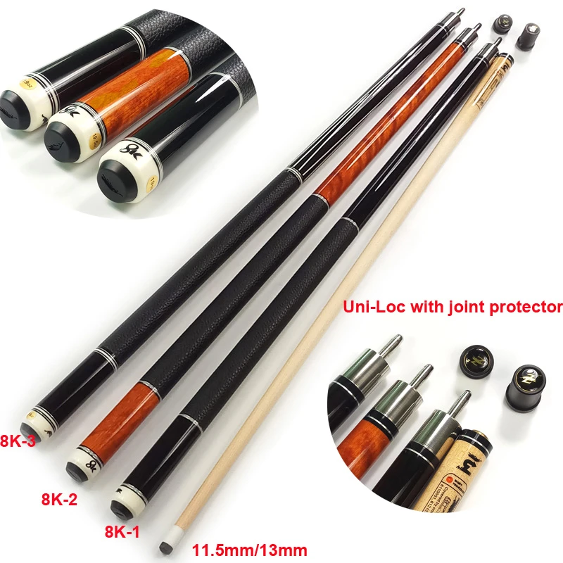 New High Quality Billiard Pool Cues 8 Pieces Wood Laminated Technology