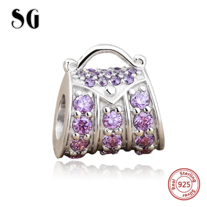 Buy SG 925 Sterling Silver Beads luxury handbag Charms