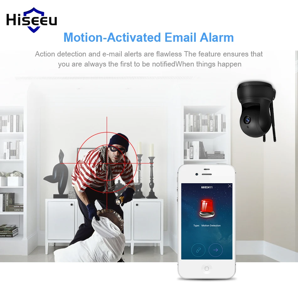 Hiseeu Беспроводная ip камера сетевая мини P HD запись на карту tf 720 домашняя