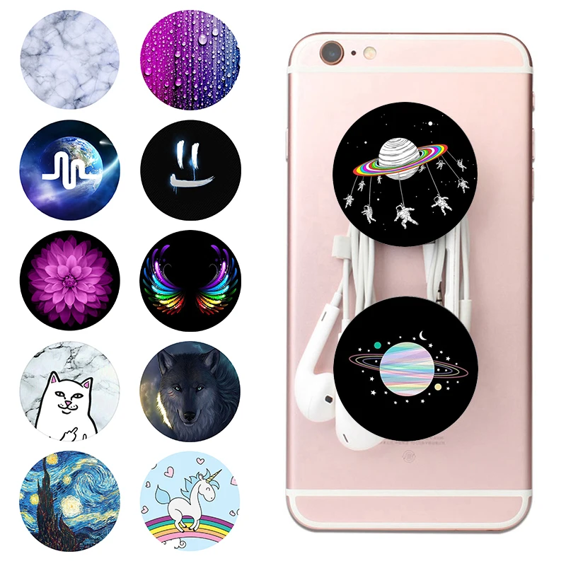 Pop Socket Universe Spaceship Marble Color Painting