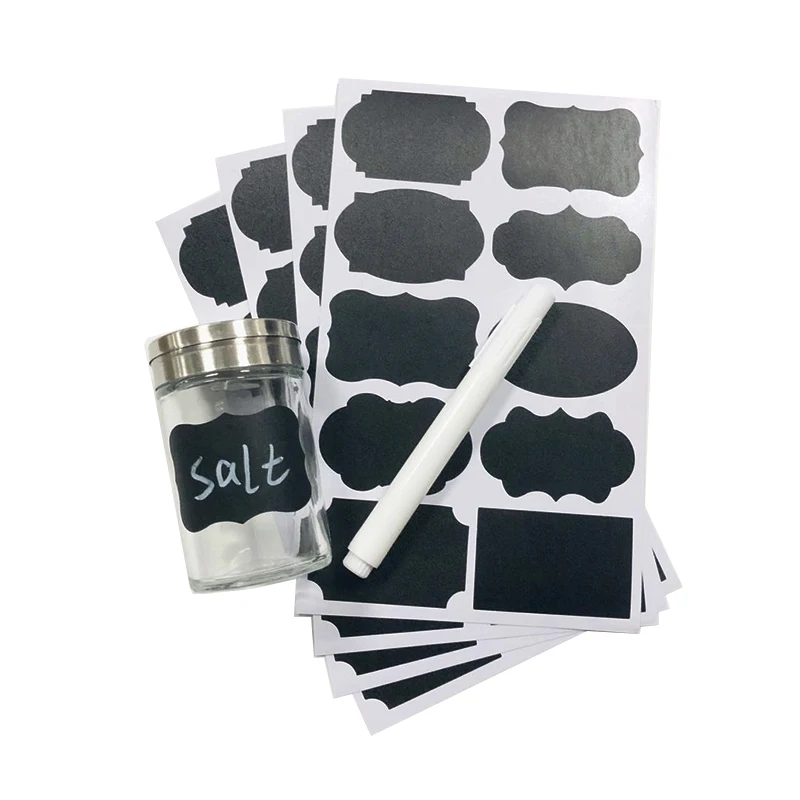 

Unibird Blackboard Labels Kitchen Seasoning Jars Bottles Stickers with Chalkboard Label Tags Pen Removable Spice Organizer Paper