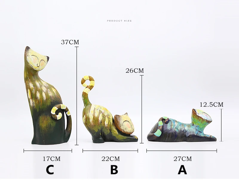 Шикарная картина маслом Кошка милый кот творческий ручной смола кошка украшения Фигурка Статуя искусственный best подарок Рождественский подарок