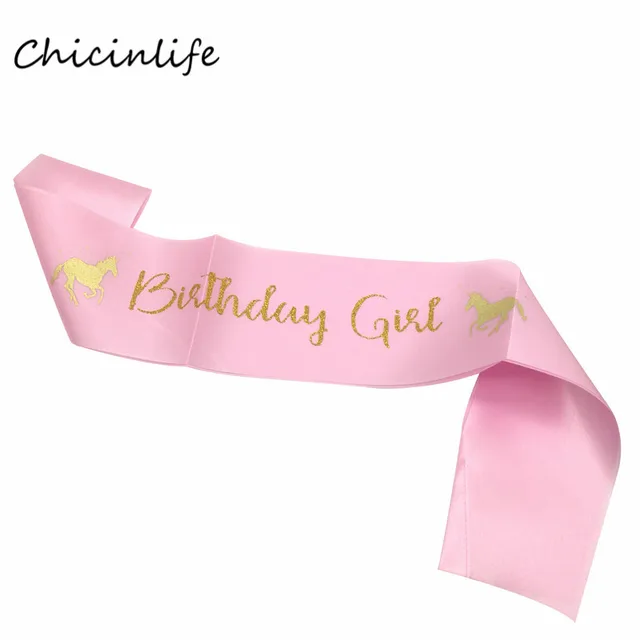 chicinlife pink unicorn birthday girl sash birthday party decoration baby shower girl favor unicorn birthday banner