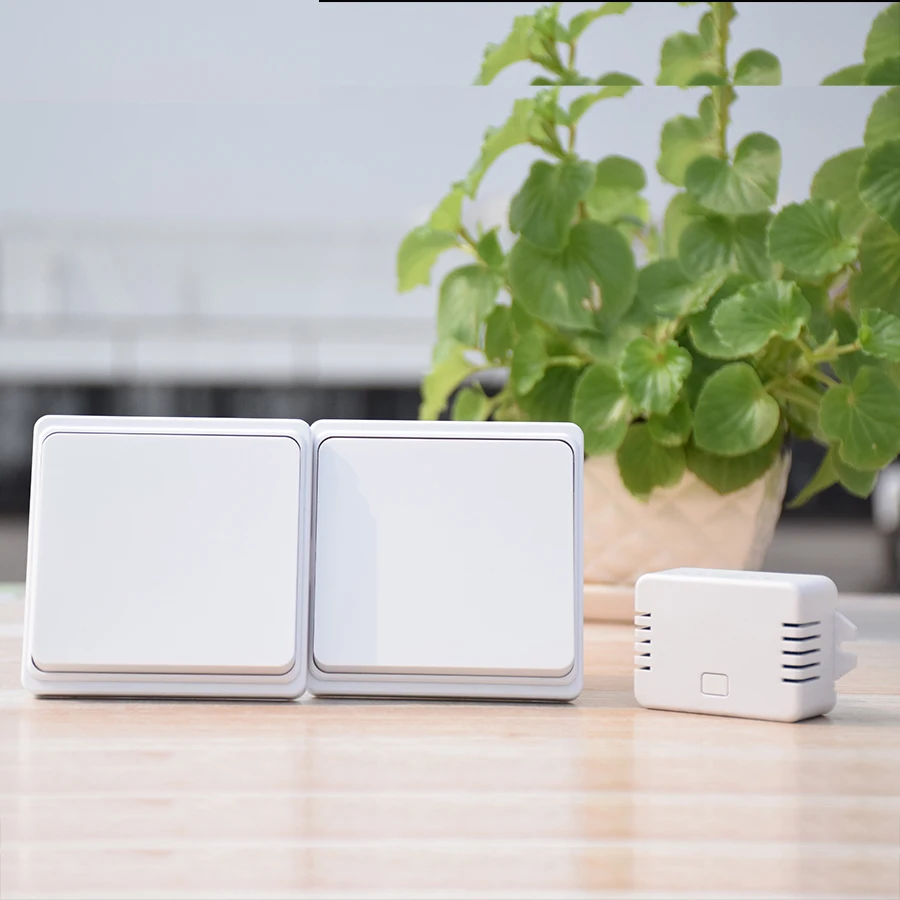 

Augia New Switch No Battery Self Powered 2 Button + 1 Receiver Wireless Switch No wire 70m Long Working Range Free Shipping