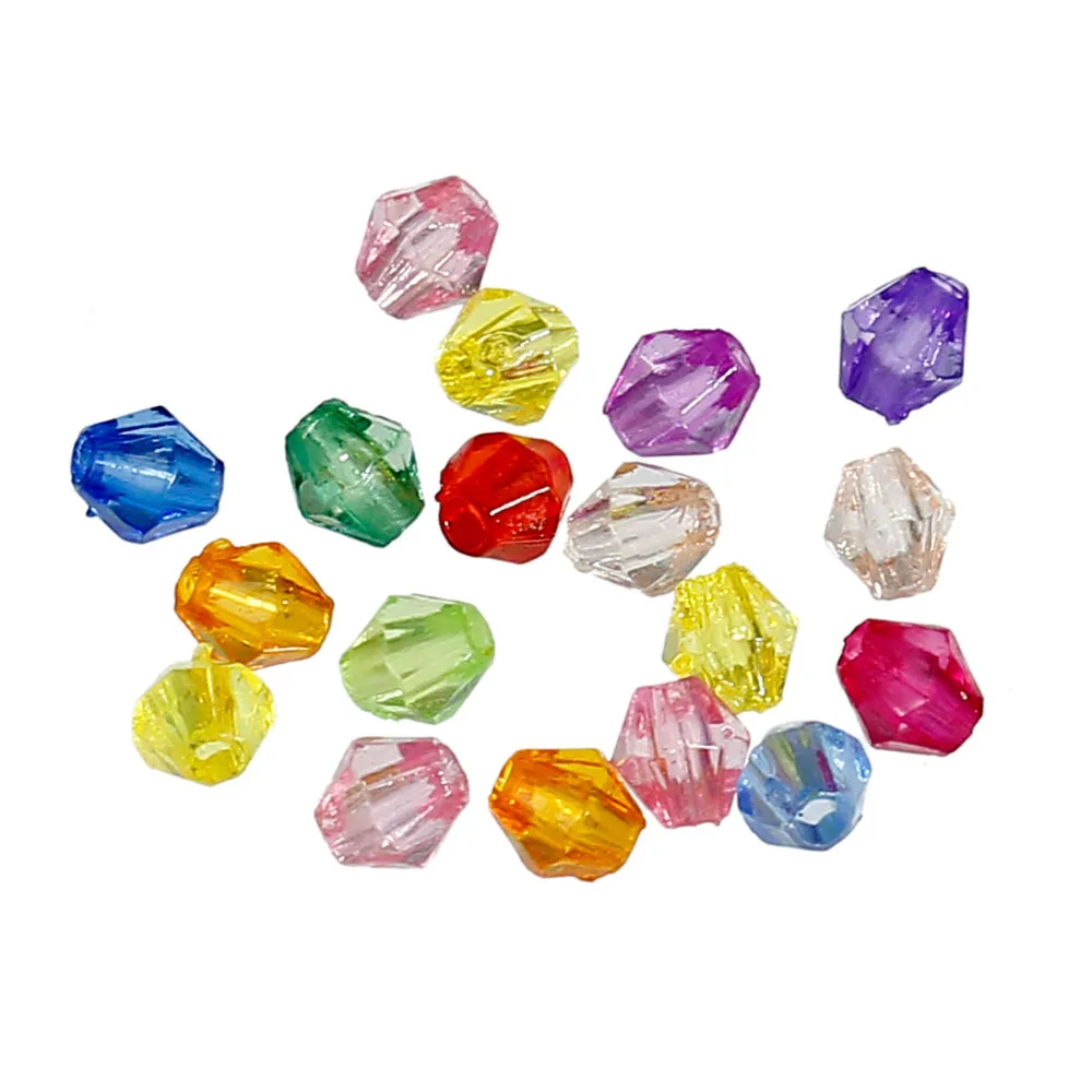 DoreenBeads 2000 шт 4 мм случайным образом смешанные биконовые Акриловые Крошечные