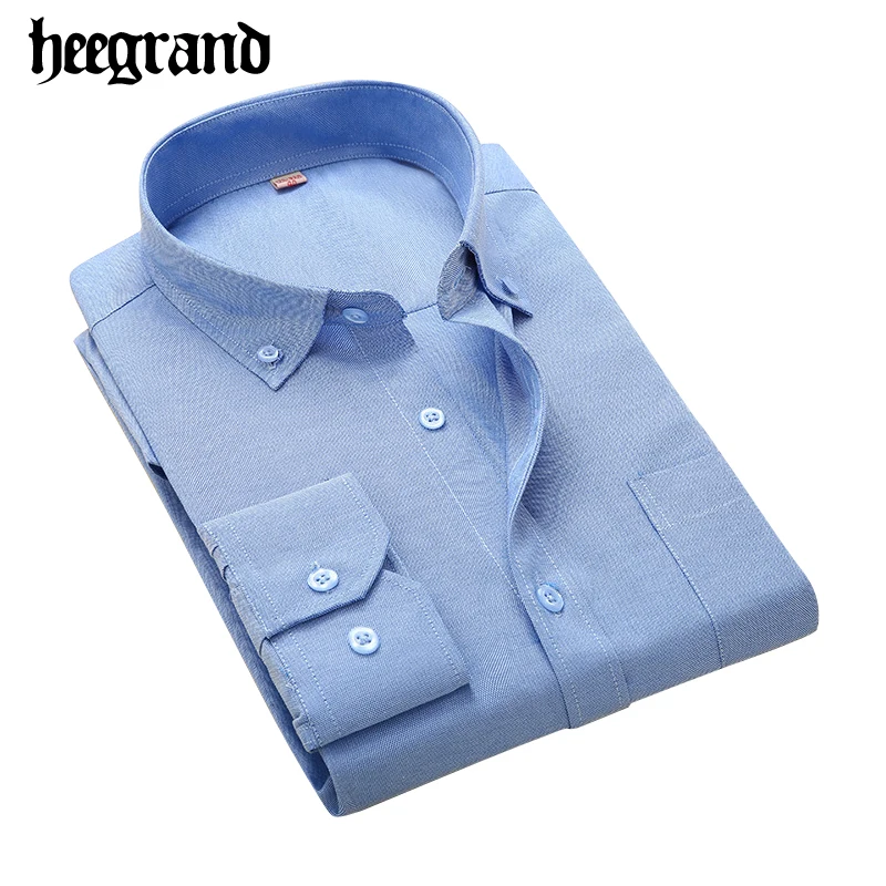 HEE GRAND/2017 г. Весна длинным рукавом официальная рубашка Для мужчин высокое качество одноцветное Цвет Slim Fit Бизнес рубашки MCL1875