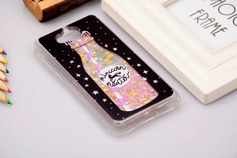 Reaoom for Huawei Y5 Y6 2017 Case Glitter Dynamic Liquid Colorful Star Quicksand Cute Bottle Unicorn Cover for Huawei Y5 Y6 2017 (1)