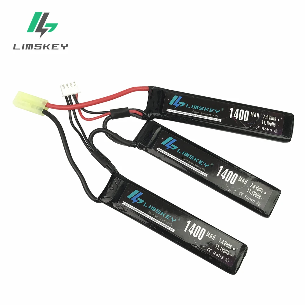 Limskey страйкбольная батарея с высокой скоростью разряда AKKU RC Lipo батарея 11,1 V 1400mAh 25C мини страйкбольный пистолет Модель Tamiya разъем