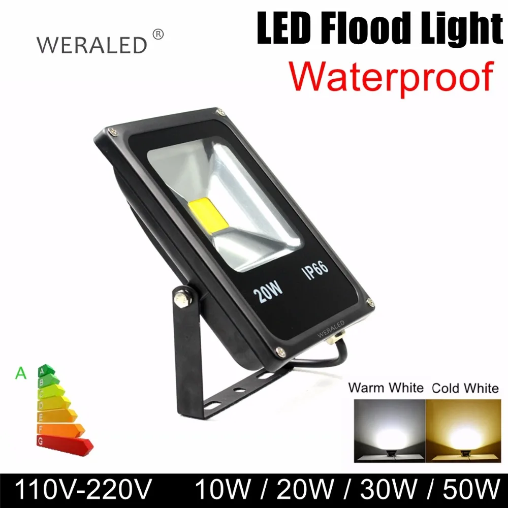 Kopen WERALED 10 W 20 W 30 W 50 W IP65 Outdoor LED Schijnwerper Waterdichte Tuin Lamp nieuwste Muur Wasmachine Lamp Reflector Spotlight