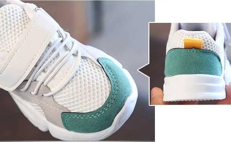 Children shoes 2019 new breathable mesh girls & boys running shoes patchwork PU children tennis sneakers kids athletic shoes (10)