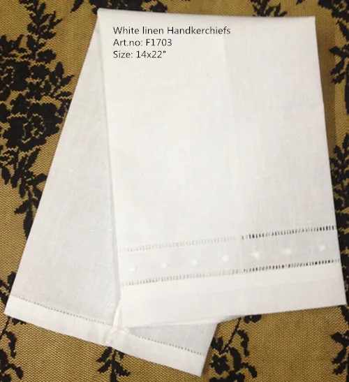 

Set of 12 Fashion Handkerchiefs Towel White Linen Vintage Guest Towels Hand Towels Embroidery Dot For Home DEcorating 14X22-inch