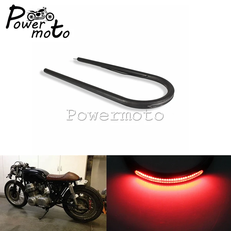 

560mm Motorcycle Tube Rear Seat Frame Hoop Loop LED Stop Turn Signal Brake Light For Harley Cafe Racer Yamaha XJ550 XJ650