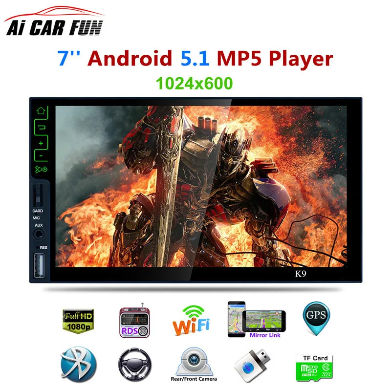 K9 7 inch Quad core Android 5 1 System Bluetooth HD MP5 Player 3G Wifi Connect