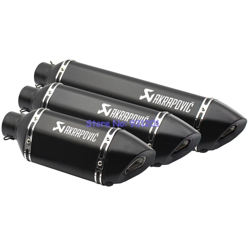 

Inlet 51mm 61mm Left Side Akrapovic Motorcycle Exhaust Pipe Muffler with DB Killer Laser Marking