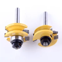 כלים לעיבוד עץ 2 Rail Bit ו נתב Stile Bit Set - 8" קאטר שֶׁגֶם חותך בסכין הדלת Shank 25.4mmH נגרות עבור כלים לעיבוד עץ (3)