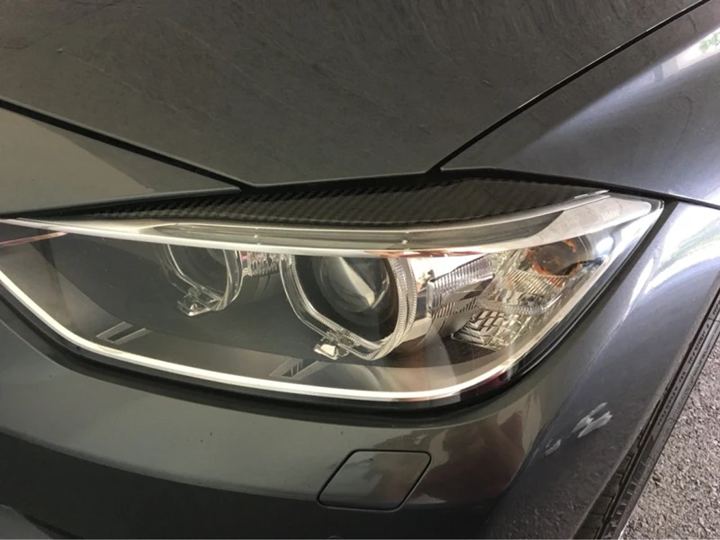 Углеродное волокно автомобильные фары брови веки обрезные полоски для BMW F30 320i 325i