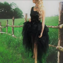 Faldas Muje Готическая высокая низкая черная Тюлевая юбка новая Асимметричная эластичная юбка-пачка юбка женская нижняя юбка Saias на заказ