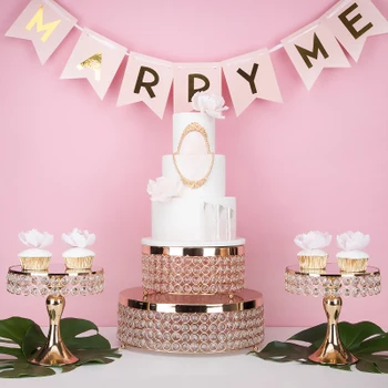

Crystal cake stand table centerpiece gold mirror surface cupcake stand dessert cake table wedding party decoration baking tool