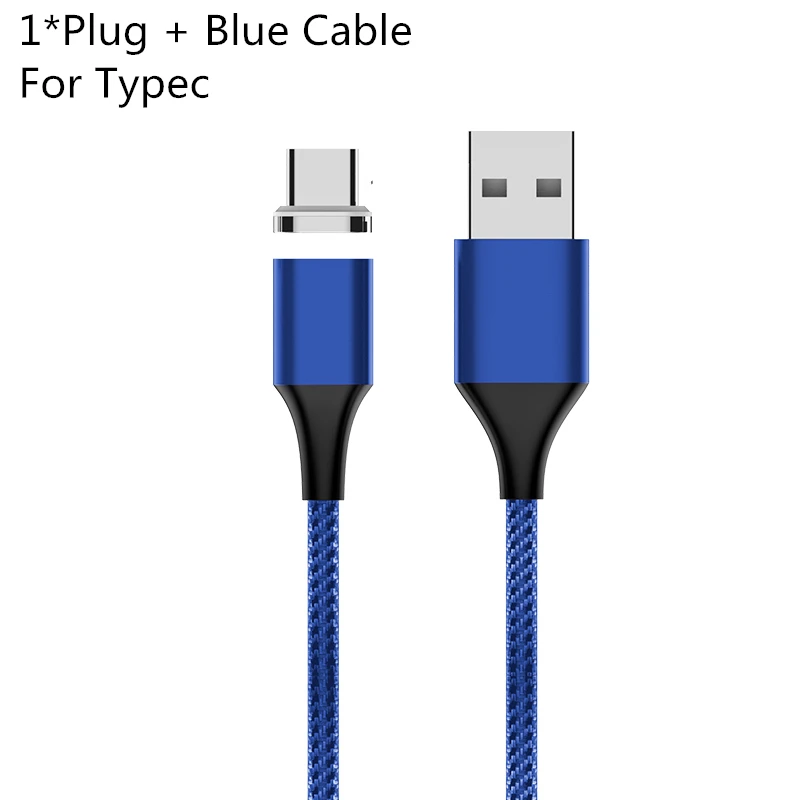 Магнитный кабель KingFriend Micro usb type C для iPhone Lighting Cable 1M 2M 3A провод для быстрого заряда Магнитный кабель type C для Xiaomi - Цвет: Blue USB for Typec