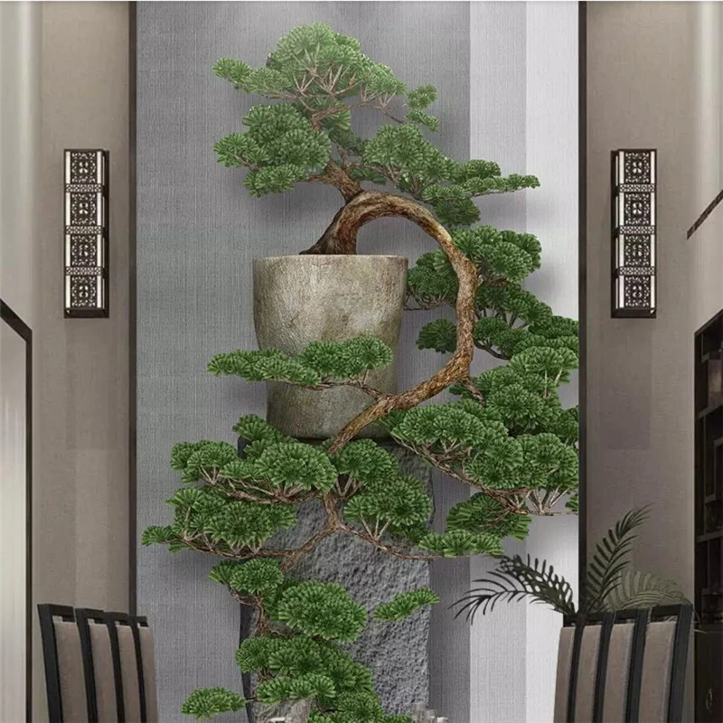 Wellyu новый китайский Zen трехмерная сосновая елка крыльца декоративная живопись на