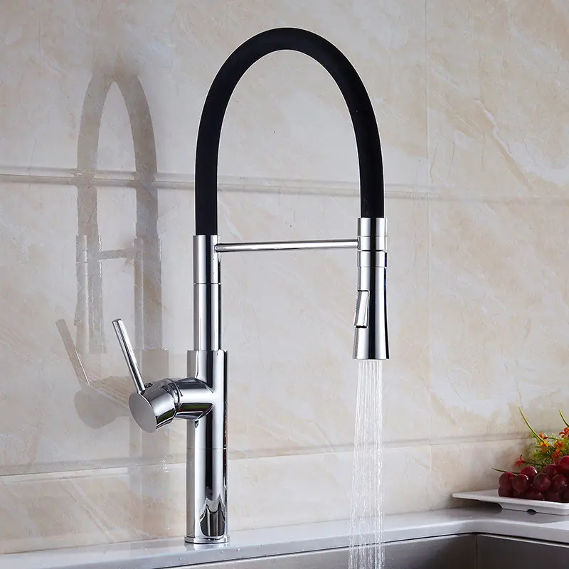 

the new plating hot and cold mixer water tap in the kitchen Dish basin sink faucet deck mounted pull out faucet