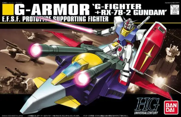 Bandai Gundam 1/144 HG G ARMOR (G FIGHTER + RX 78 2 GUNDAM) мобильный костюм сборные модели наборы экшн
