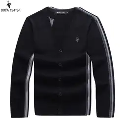 100% хлопок 2019 новый мужской бренд с длинным рукавом v-образный вырез трикотажный свитер повседневный мужской s Кардиган Свитера Модные
