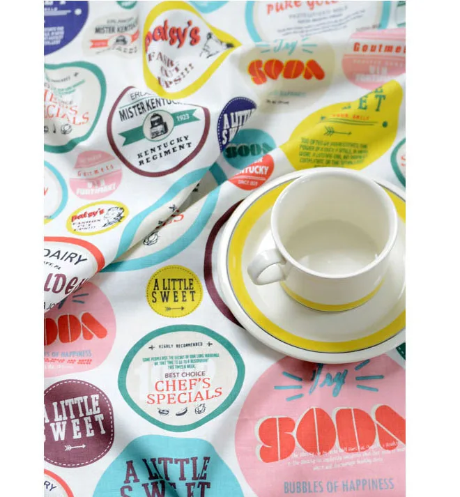 quality linen fabric qute pop print organic fabric width 140cm textile