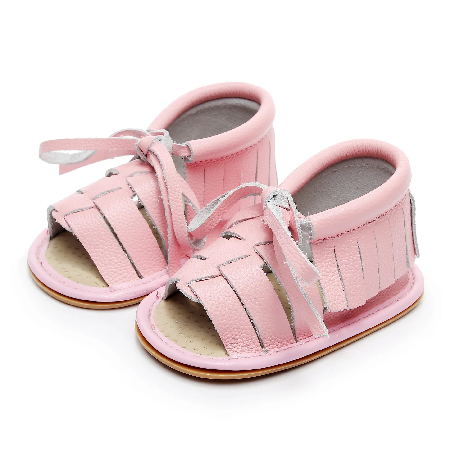 Детские сандалии лето модная обувь с кисточками на плотной мягкой подошве; удобные ботинки для мальчиков и сандалии для девочек противоскользящие носки для новорожденных малышей обувь детская Мокасины - Цвет: D