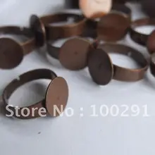 100 шт./лот с 12 мм коврик регулируемое античное медное кольцо заготовки для колец без никеля и свинца