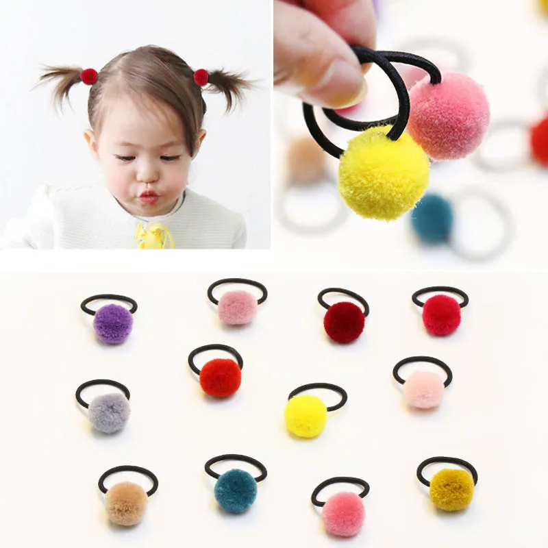 

Sale 8 PCS/Set Cute Ball Pandent Lovely Children Hair Rope Baby Girls Candy Color Elastic Hair Bands