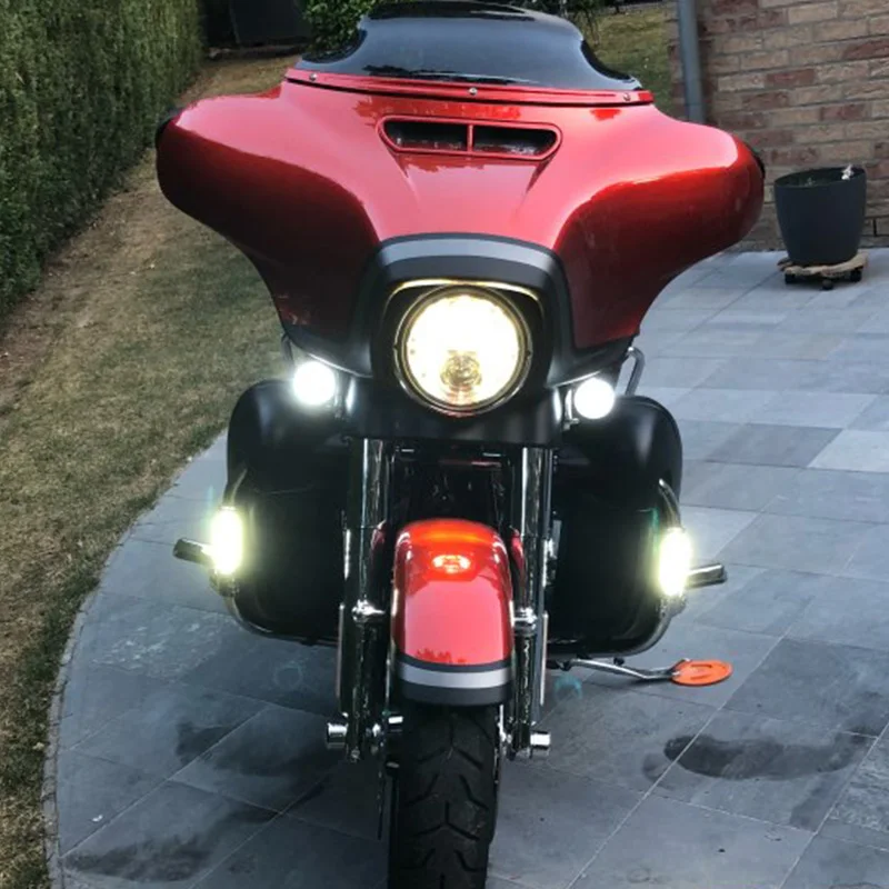 FADUIES Motorcycle Highway Crash Bar Light Switchback Driving Light 12 LED For Harley Touring Models (21) 1