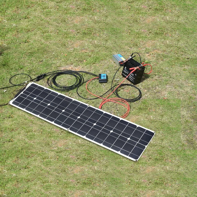 100W placa solar 12v para cargar bateria pannello solare cargador solar  para telefono movil solar system for home complete kit - AliExpress