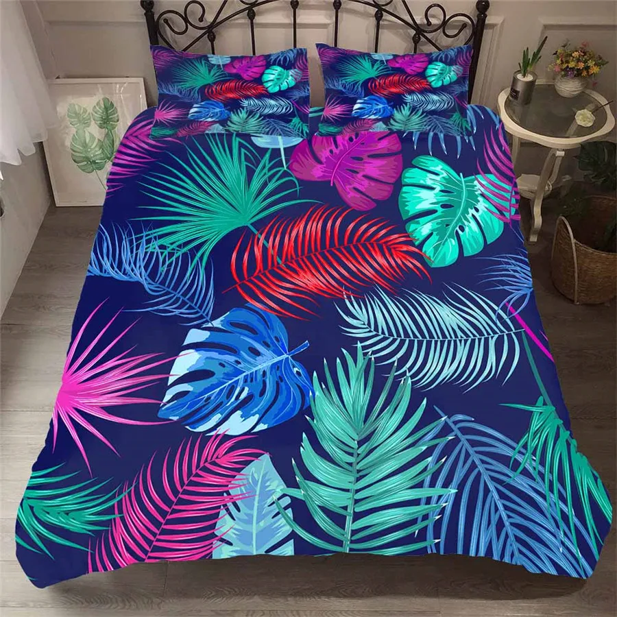 

A Bedding Set 3D Printed Duvet Cover Bed Set Tropical Green Plant Home Textiles for Adults Bedclothes with Pillowcase #RDZW19