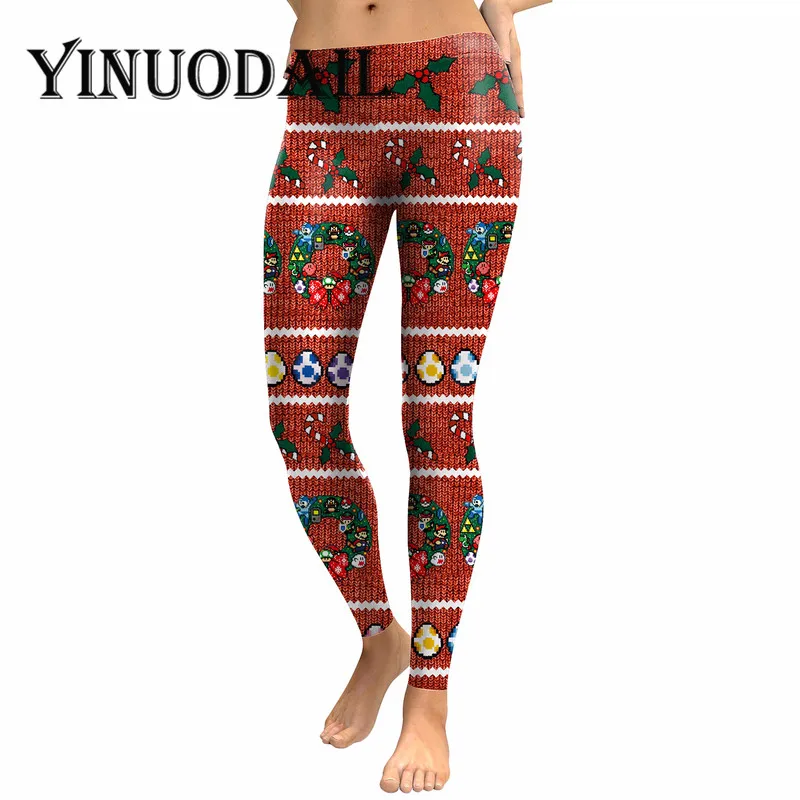 

Fans Made Christmas Cosplay Sports Leggings Fitness for Women elk Green 3D Prindted Sexy Legins Plus Size Leginsy Damskie