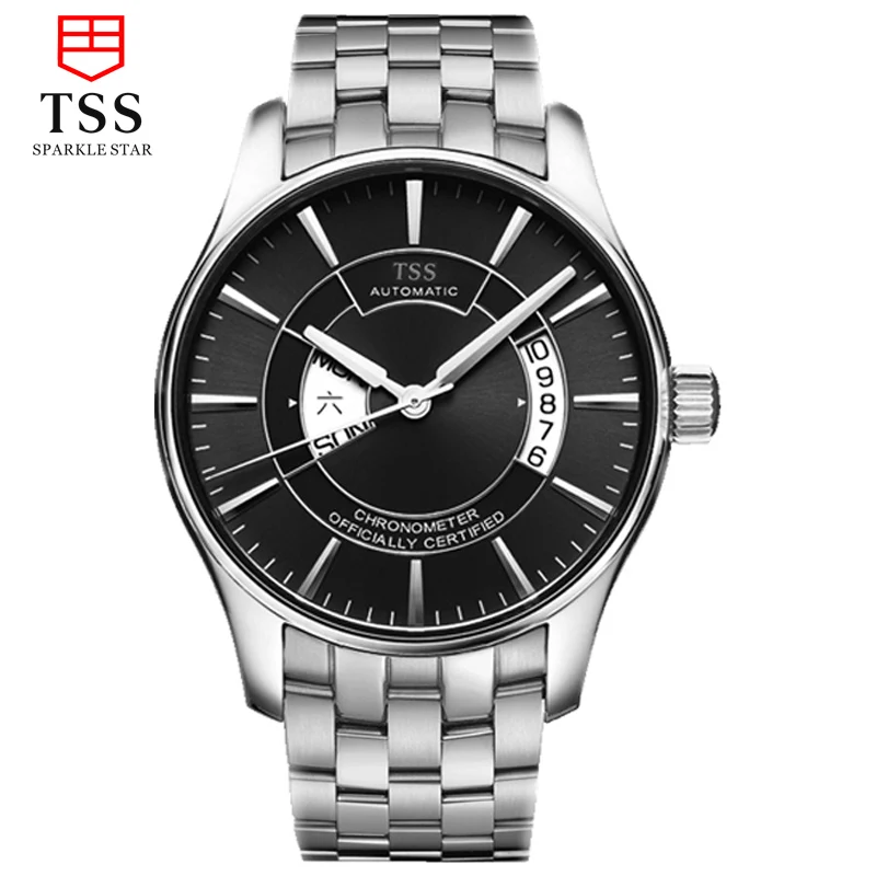 

TSS explorer navigator japan MIYOTA 8205 Automatic movement chronometer officially certified stainless steel black dial