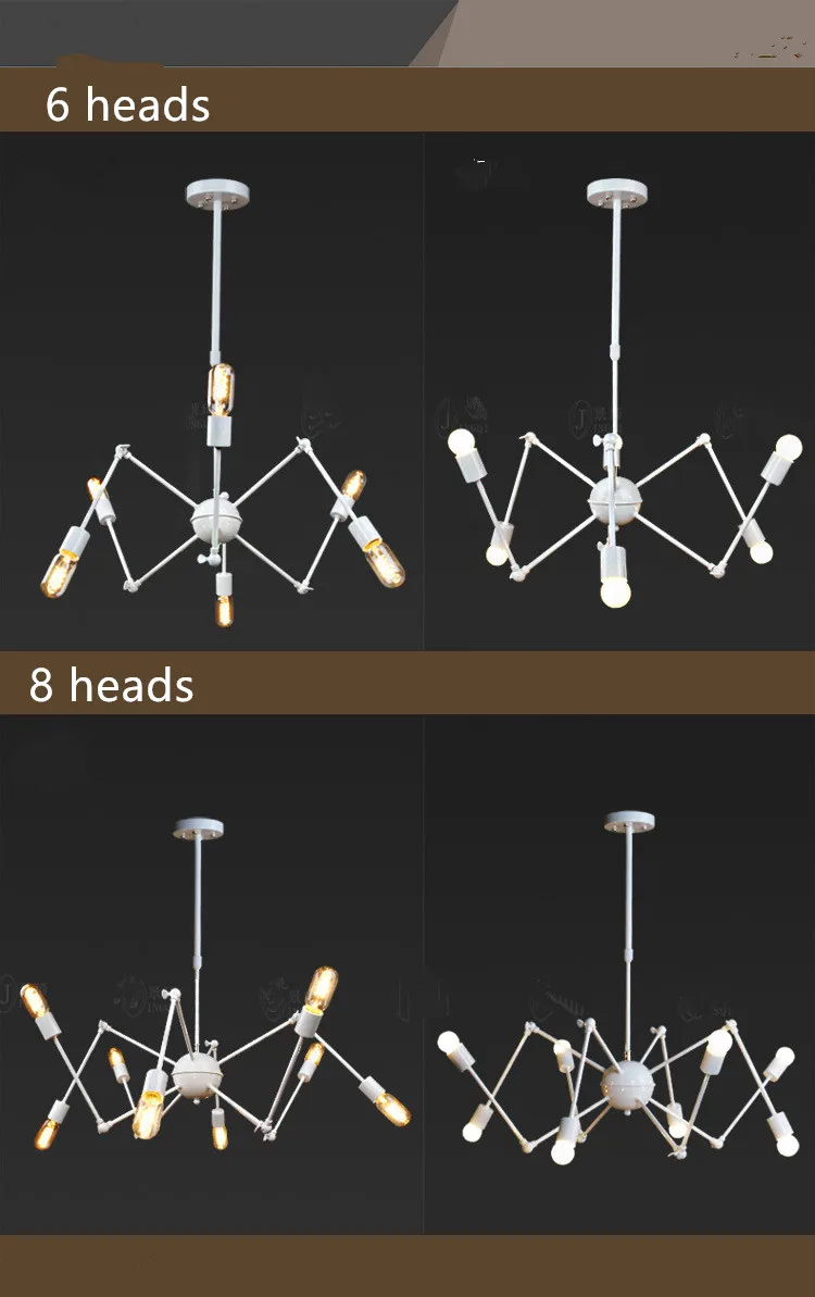 Современные подвесные лампы в виде паука с 6/8 наконечника Лофт промышленный спутниковый светодиодный подвесной светильник для гостиной и бара