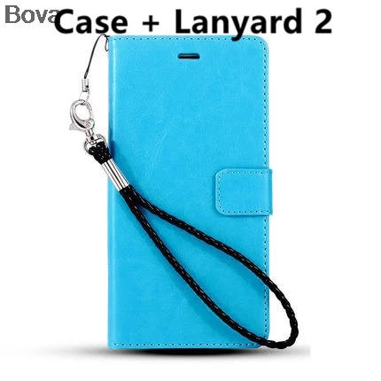 Note 4 держатель для карт чехол для samsung Galaxy Note 4 N9100 N910F чехол для телефона из искусственной кожи кошелек флип-чехол Сумки - Цвет: Blue Lanyard 2