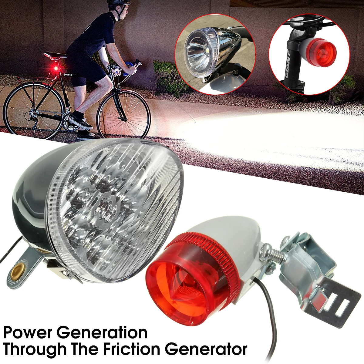 Best Universal Friction Generator Motorized Bicycle Bike LED Headlight Rear Tail Light 6V 3W Power Outdoor Night Cycling Accessories 1 Best Universal Friction Generator Motorized Bicycle Bike LED Headlight Rear Tail Light 6V 3W Power Outdoor Night Cycling Accessories 1