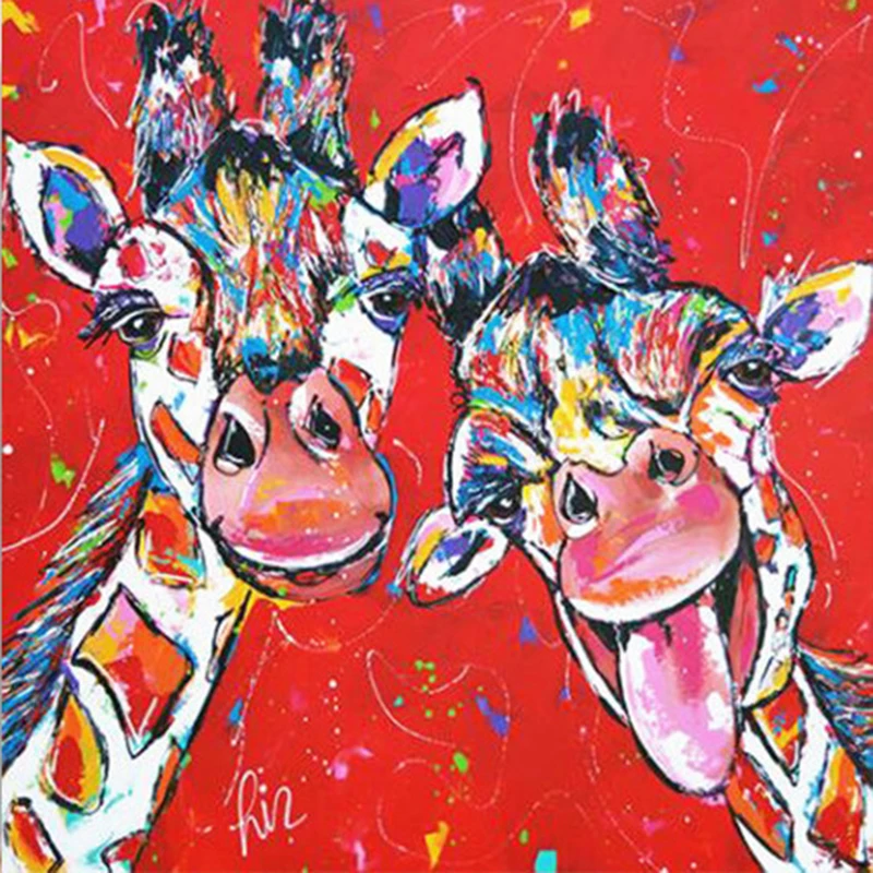 HUACAN New Arrivals Diamond Mosaic Giraffe 5D Diamond Painting Animal Full Square Round Diamond Embroidery Rhinestones Pictures