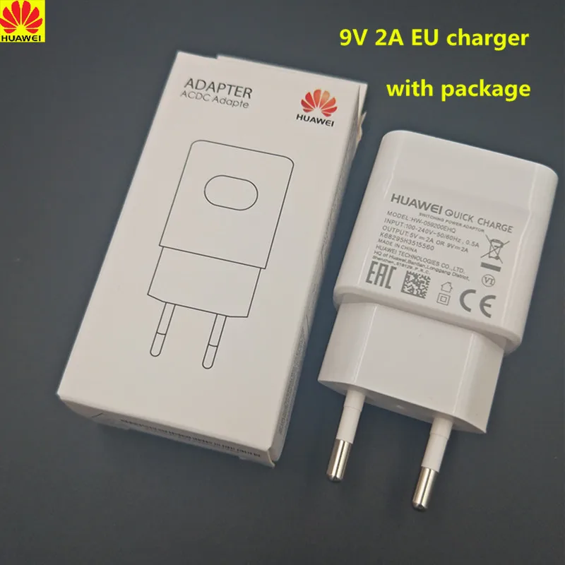 Original Huawei 9V 2A P20 lite EU charger,micro/type c cable For P10 P9
