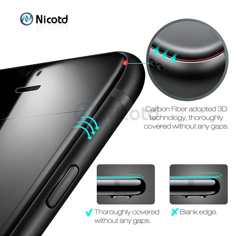 3D Curved Carbon Fiber Soft Edge Tempered Glass For iPhone 6 6S Plus (2)