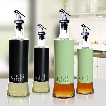 

Houmaid Kitchen Supplies Glass Oiler Storage Jars For Sauce/Vinegar Seasoning Bottles Household Leak-proof Steel Spice Bottles