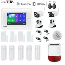 SmartYIBA Wirelesss Wifi GSM APP RFID gsm de segurança em casa sistema de alarme teclado touch 433 mhz porta detector de sensor de alarme infravermelho