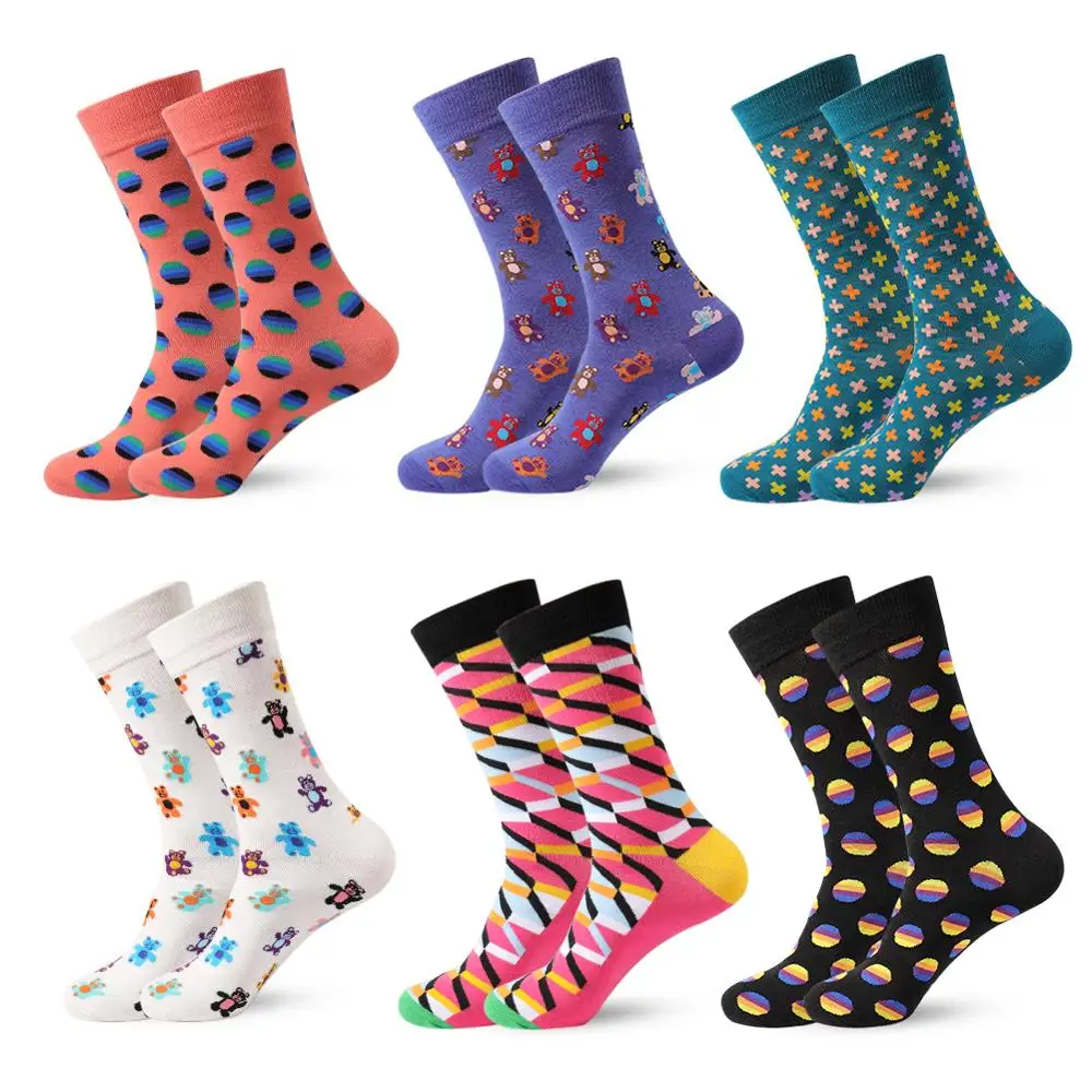 

Seebest Set Womens Funny Novelty Happy Socks Animal Bear Dot Geometric Pattern Cute Lovely Silly Sassy Ugly Pattern Cool Guys