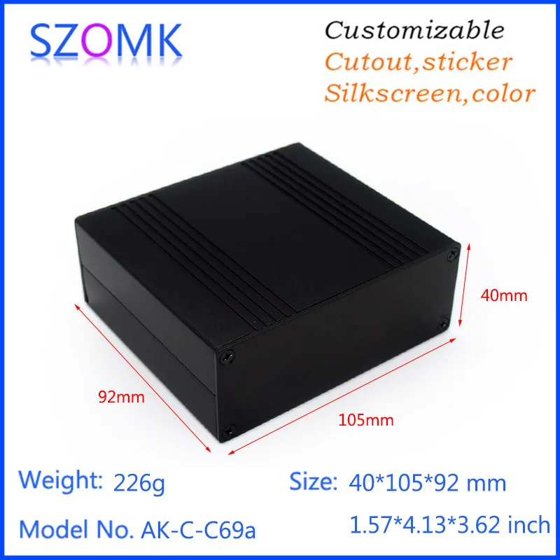 

1 piece black color powder coat amplifier aluminum extrusion enclosure aluminum control box instrument housing 40*105*92mm